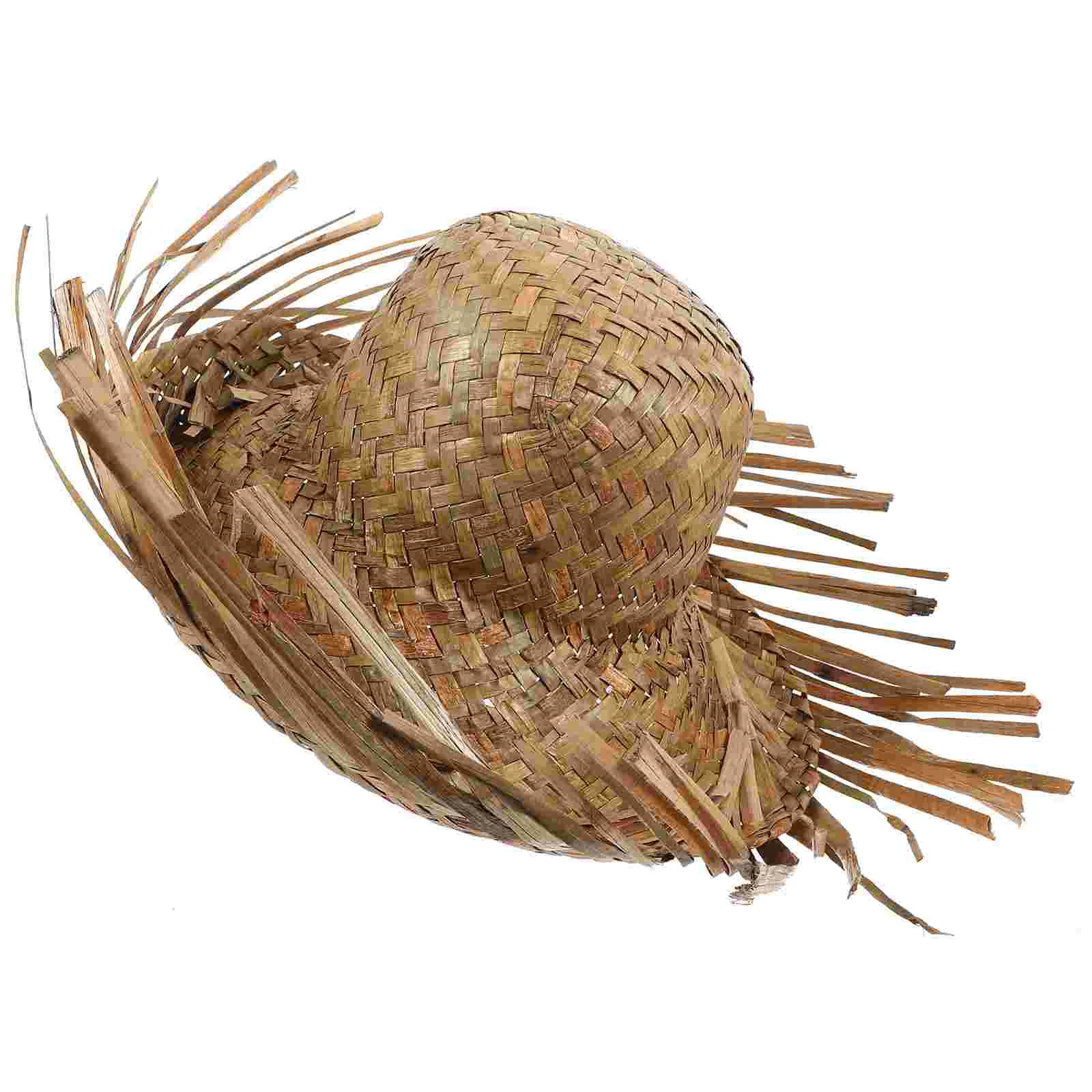 

Straw Woven Hat Sun Hat Hand Woven Sun Proof Hat Beach Decorative Sun Hat Hawaiian Hula Hat straw hat