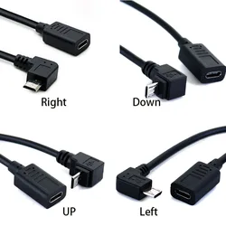 90 stopni kąt type-c kobieta do micro-b Micro męski USB ładowanie danych ładowarka otg konwerter przewód adapterowy kabel 27cm