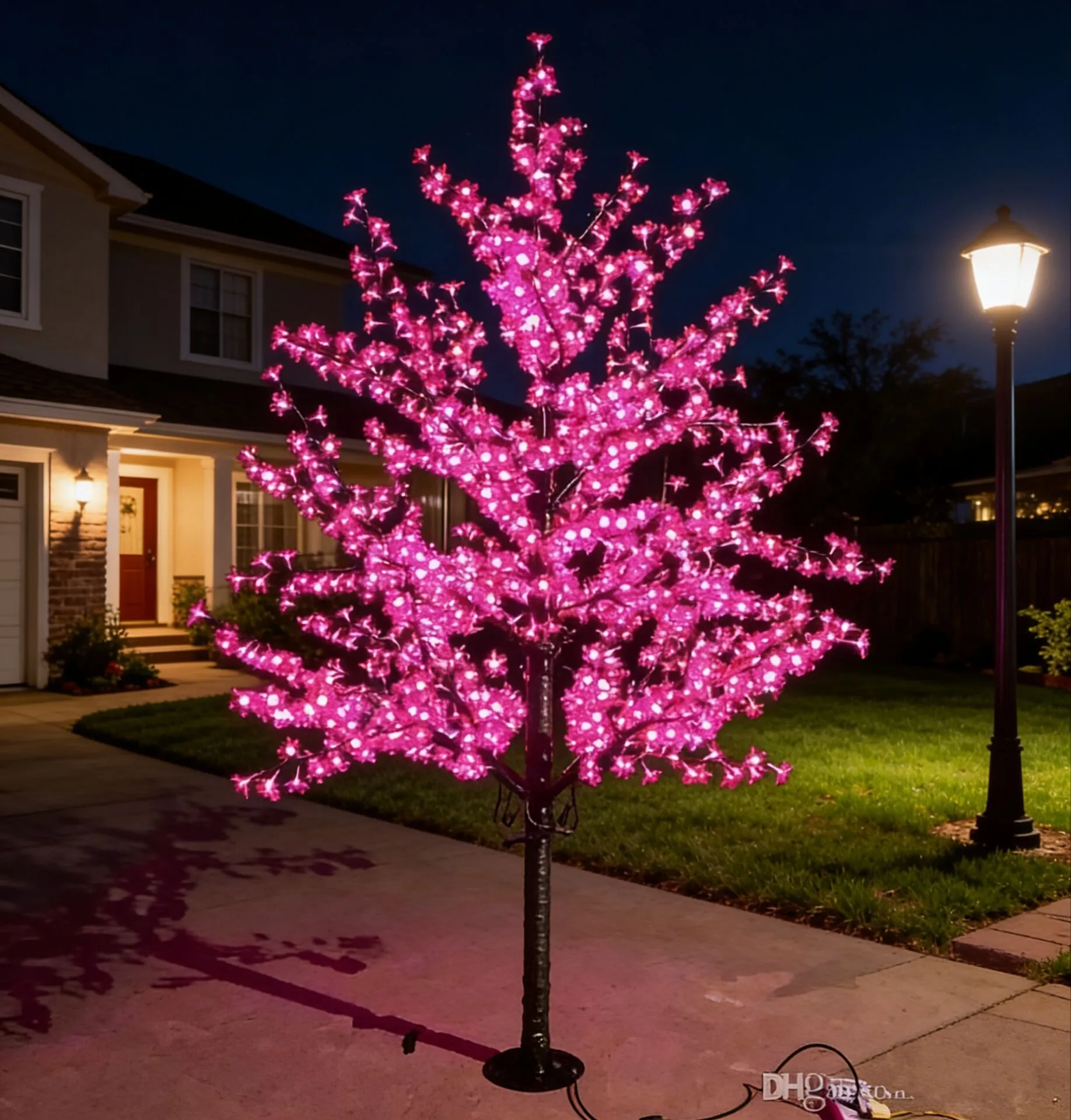 

New Led Artificial Cherry Blossom Tree Light, Christmas Light, Outdoor Use, 110 V, 220v, 6.5ft Height, 110 V, 220v, 1152pcs