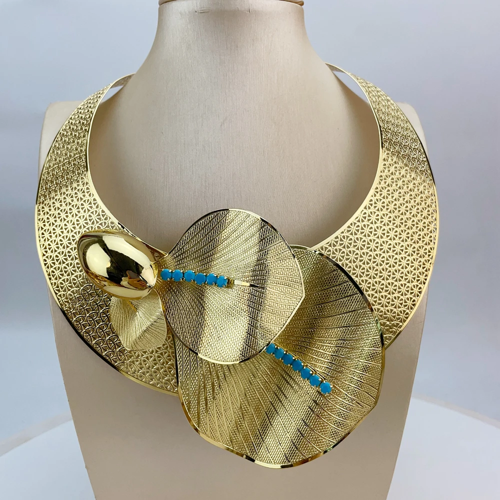 EMMA Fashion 4 قطع مجموعات مجوهرات برازيلية فاخرة على شكل قطرة الماء للنساء لحفلات الزفاف مجموعات مجوهرات الزفاف في دبي