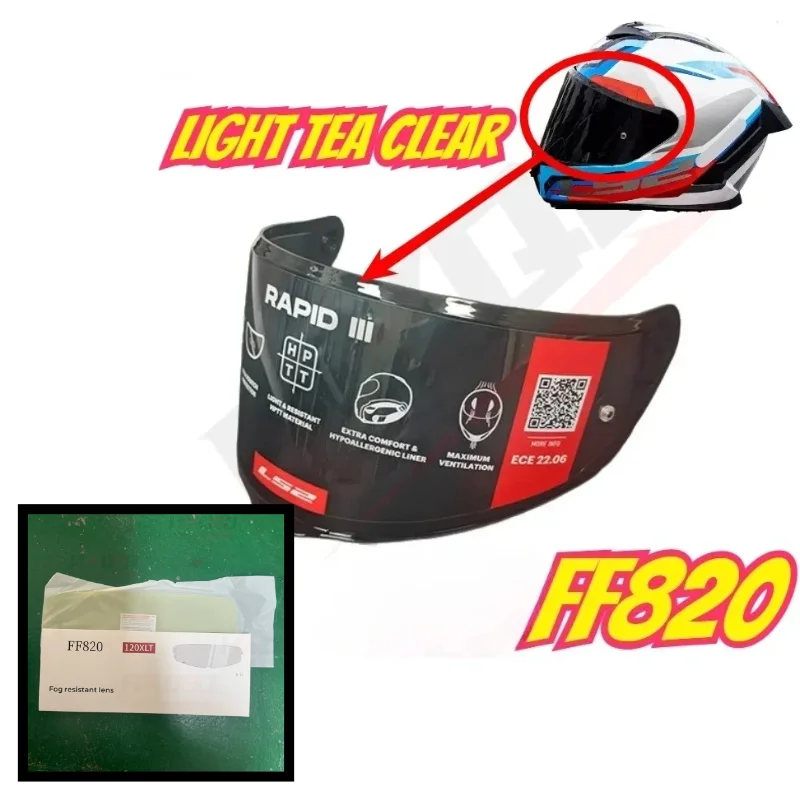 

Clear Light Tea Tint Motorcycle Helmet Visor Helmet Accessories Compatible with LS2 FF820 Helmet