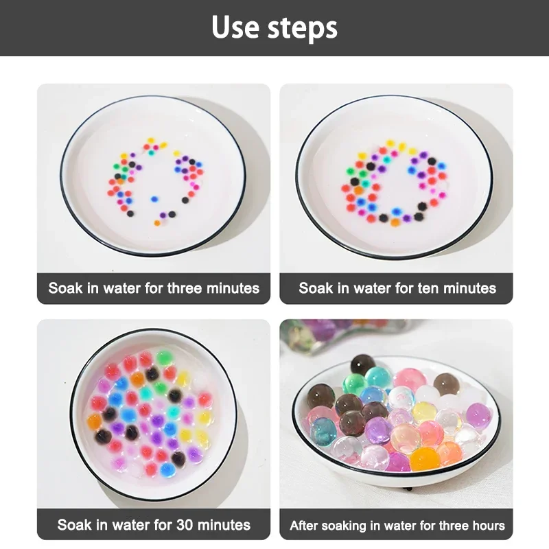 2000pcs/500*4 Pearls Crystal Soil Mud Grow Water Beads Hydrogel Magic Gel Jelly Balls Orbiz Growing In Water Balloon Water Ball