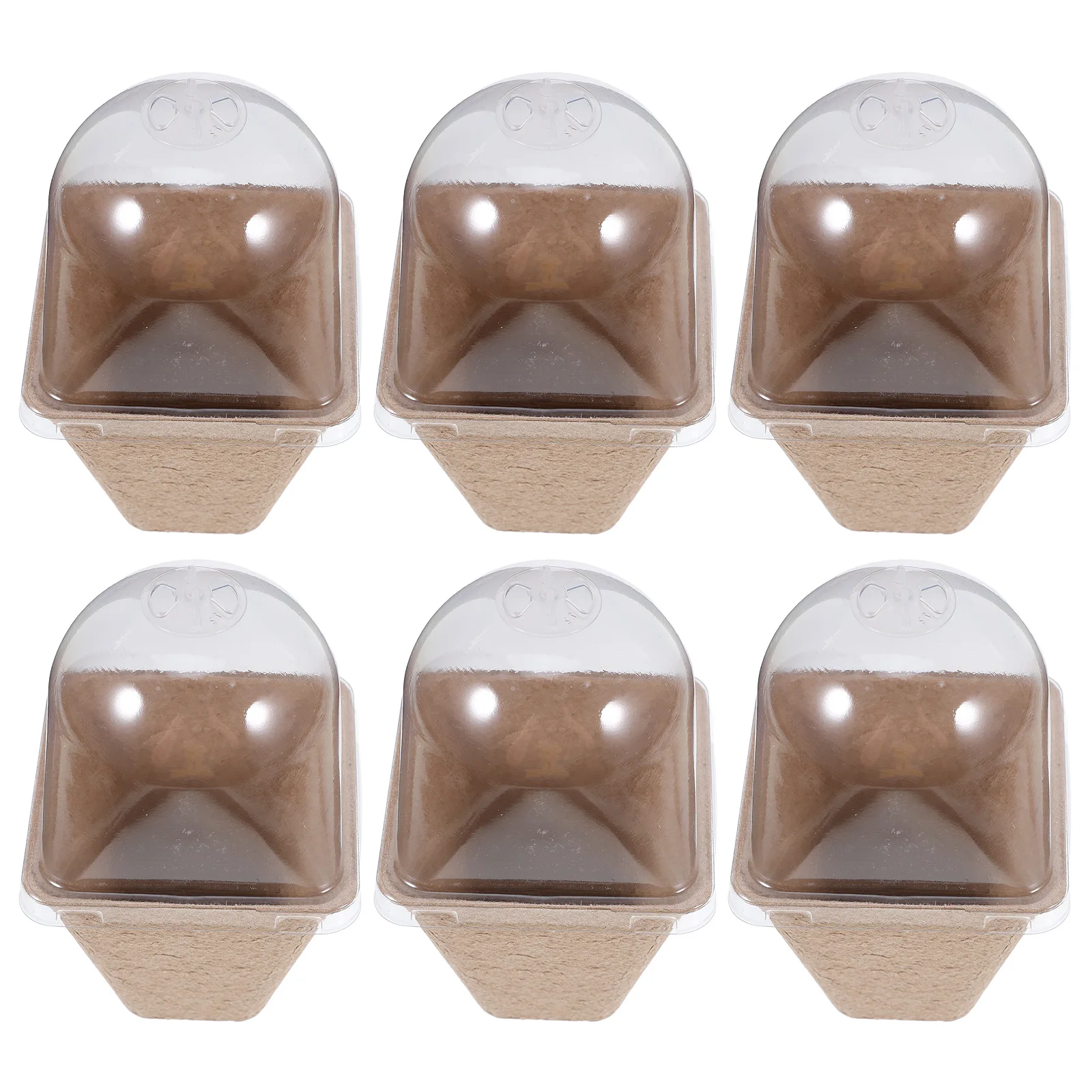 

10 Pcs Seedling Cups Plant Nursery Pots Vented Lids Home Gardening Root Growth Beige Clear Mini Containers