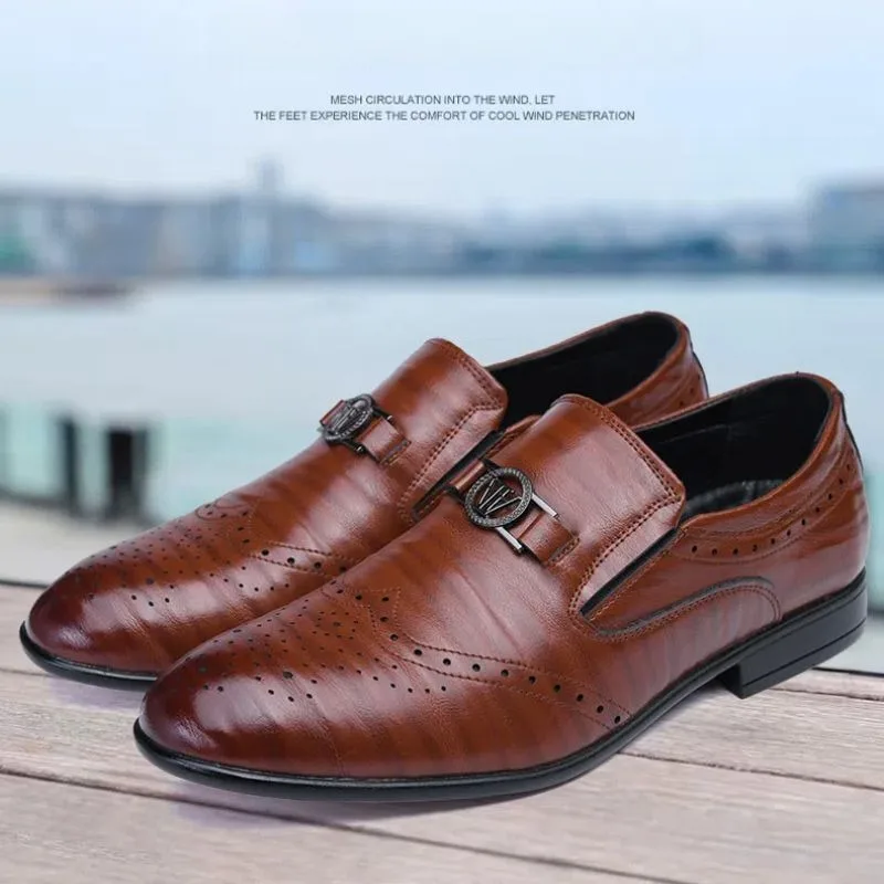 brogues shoes for man designer loafers formal shoes man brown black white man dress shoes casual business loafers soulier homme