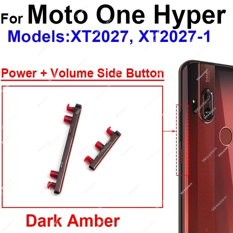 Power Volume Buttons For Motorola MOTO One Fusion Plus One Action One Hyper One Macro On Off Power Button Volume Switch Side Key