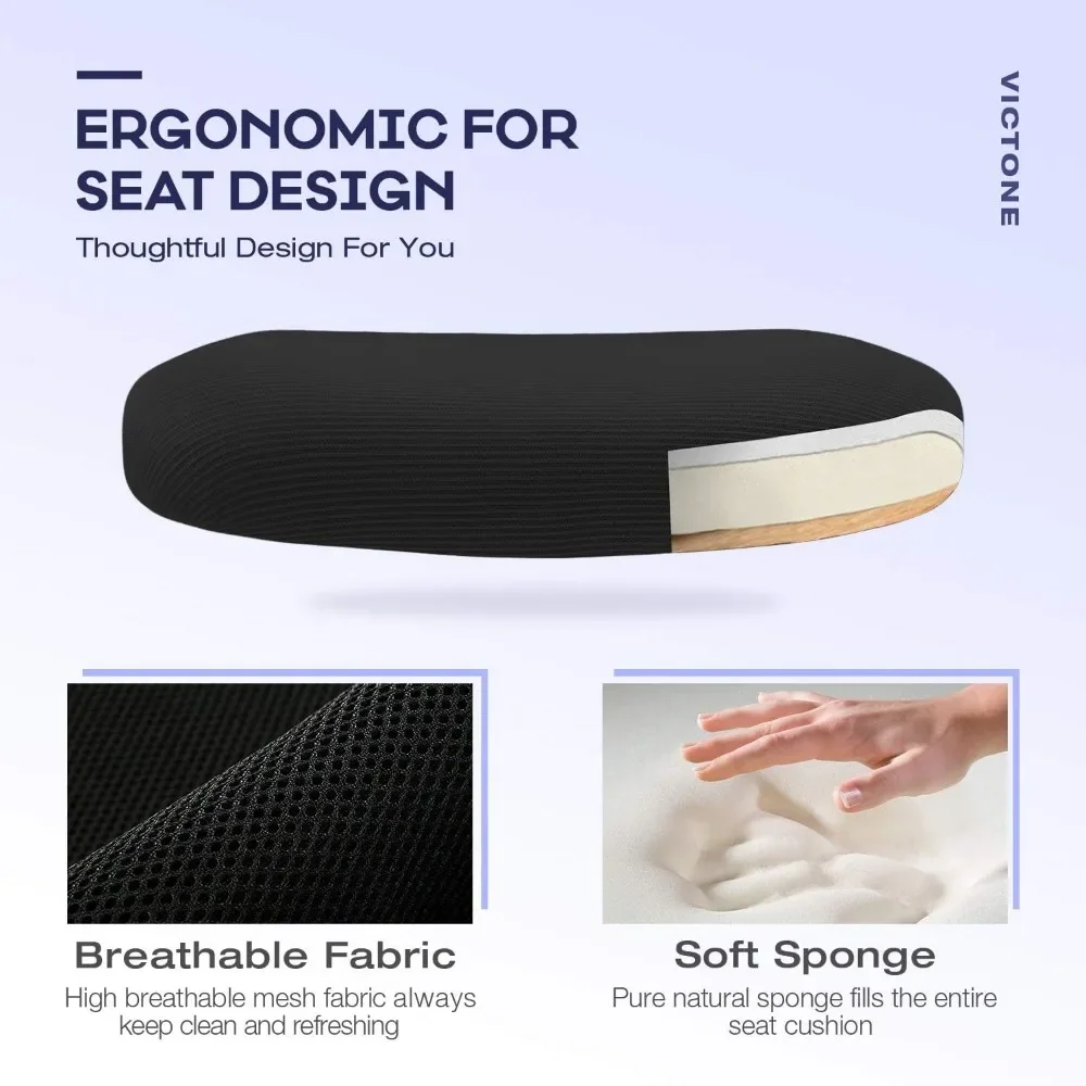 Chaise de Bureau Ergonomique à Mi-Dossier en Maille, avec Support Lombaire, pour Ordinateur