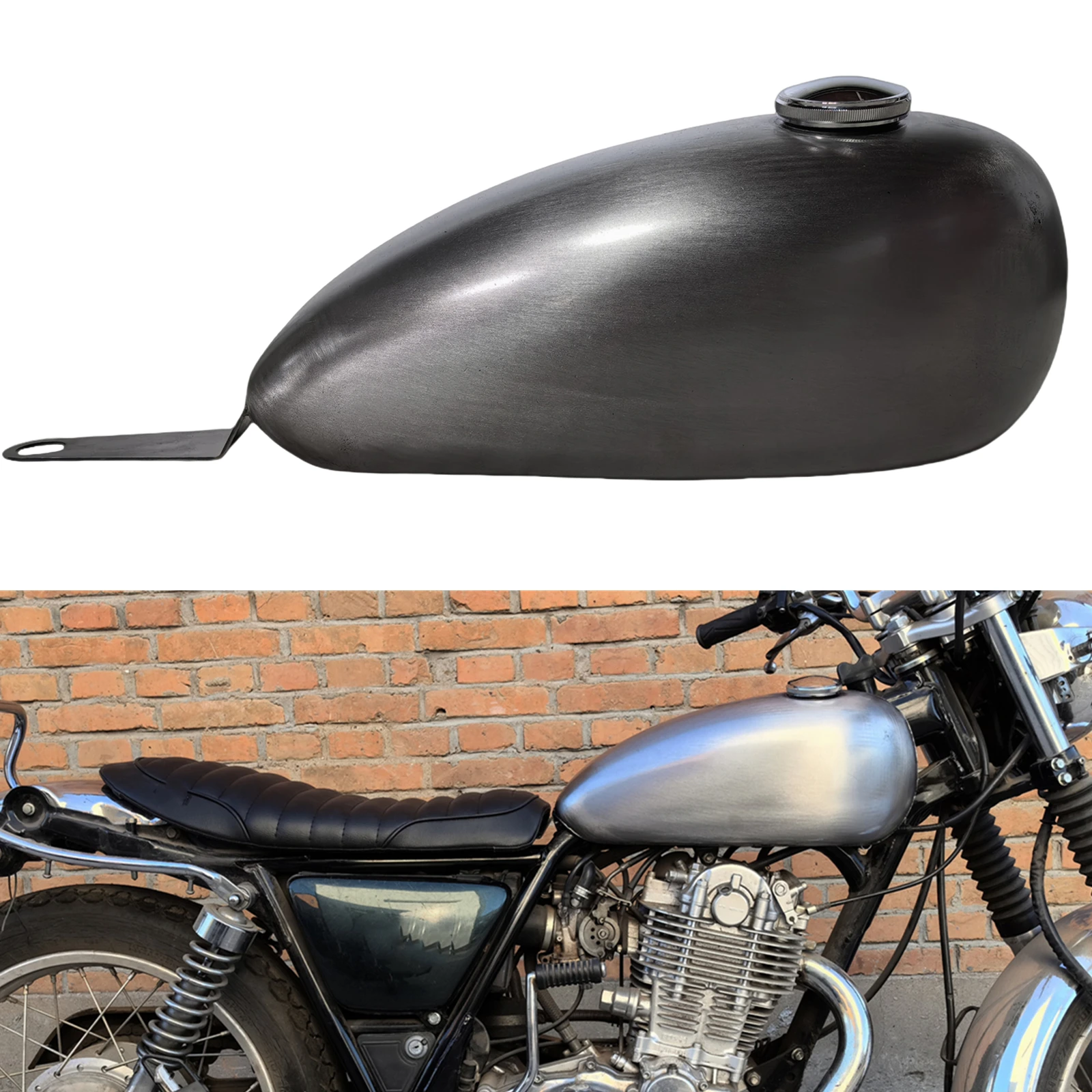 9L Unpainted Motorcycle Petrol Gas Fuel Tank W/ Gas Cap For Yamaha SR400 500 SR 400 SR500 Accessories