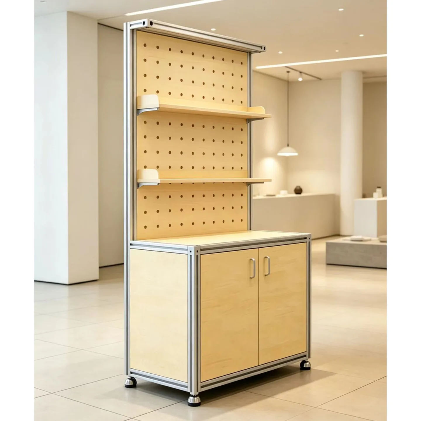 Aluminum profile marine panel display cabinet product display hole plate rack