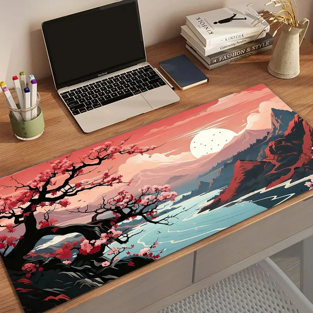 Japanese cherry blossoms large Mouse Pad Desk Mat Gaming pad Mouse mat Office carpet pc accessories desk mats XXL mouse pads