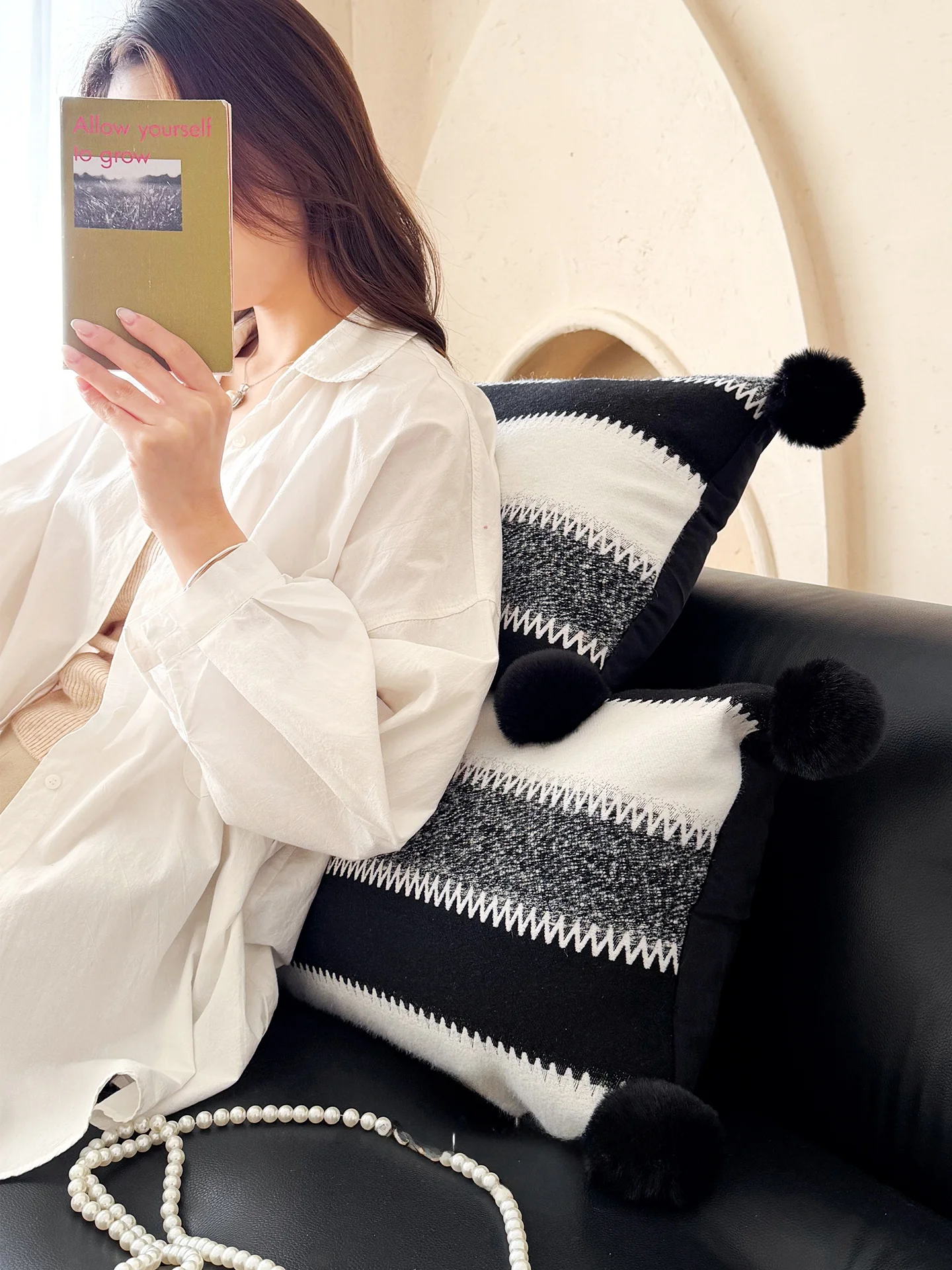 

Stripe Sofa Pillow Long Rectangular Home Decorative Cushion Backrest Headboard Bedside Support Pillow Soft Plush Fa...