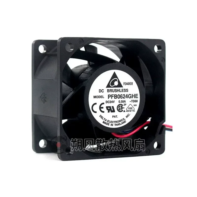 for New Delta PFB0624GHE 6038 24V 0.58A 6CM PWM Temperature Control Speed Regulation High Performance Cooling Fan