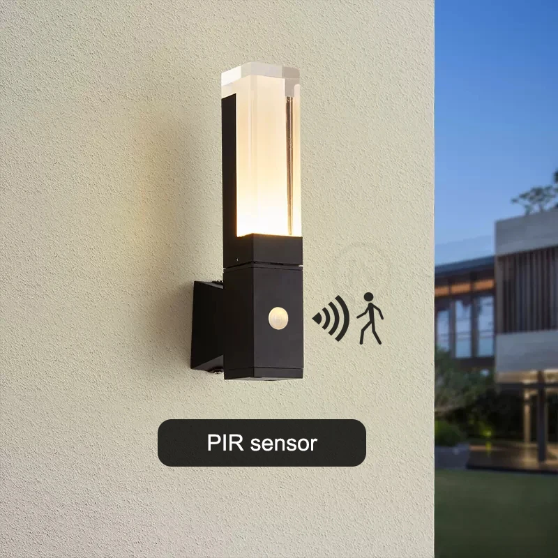 Imagem -02 - Luz Led ao ar Livre com Sensor Pir Lâmpada de Parede Impermeável Iluminação Exterior Casa Porta Varanda Cerca Jardim Ip65