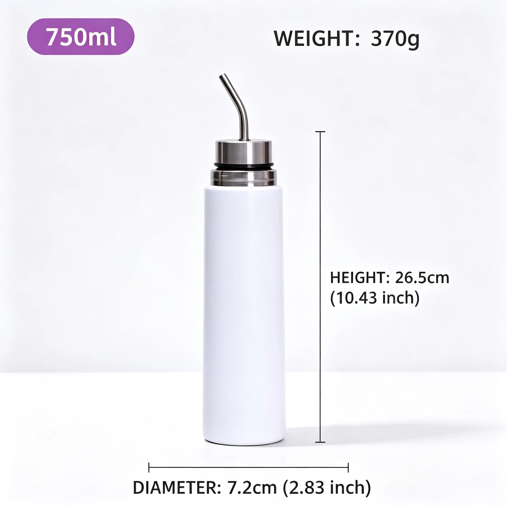 304 Stainless Steel Bullet Vacuum Thermos Flask Dual‑Use With Straw Portable Outdoor Travel Water Bottle Large Capacity Leak‑Pro view 5