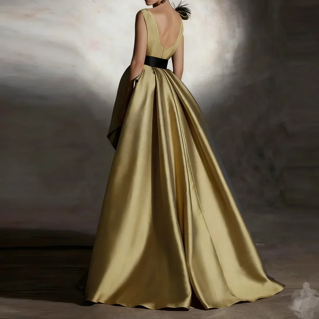 Elegante longo luxo mãe da noiva vestido com cinto vestido de festa de casamento uma linha vestido de festa à noite personalizado