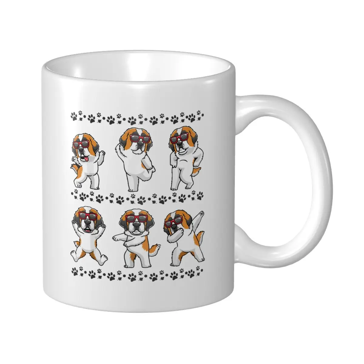 Чашка Mark Cup Mug St. Bernard Dog с солнцезащитными очками Танцующие кофейные кружки Saint Bernard Чашка для чая с молоком и водой Дорожные кружки для офиса и дома