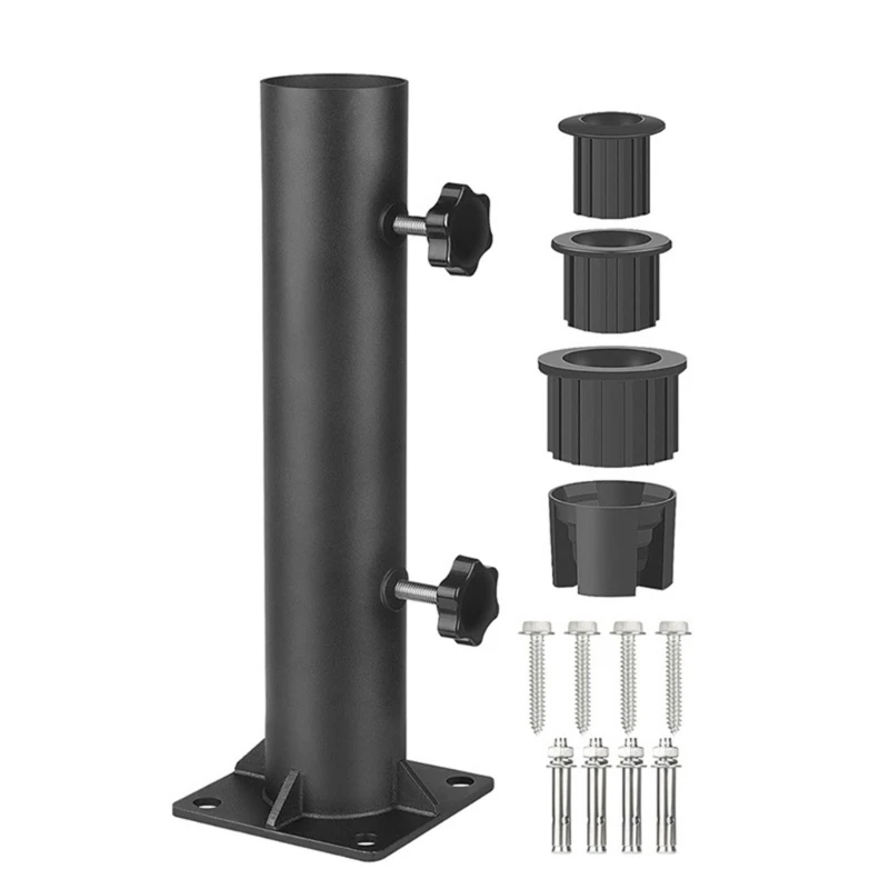 

Outdoor Deck Umbrella Mount Bracket Umbrella Base Rack Stand with Umbrella Sleeves and Screws Replacement