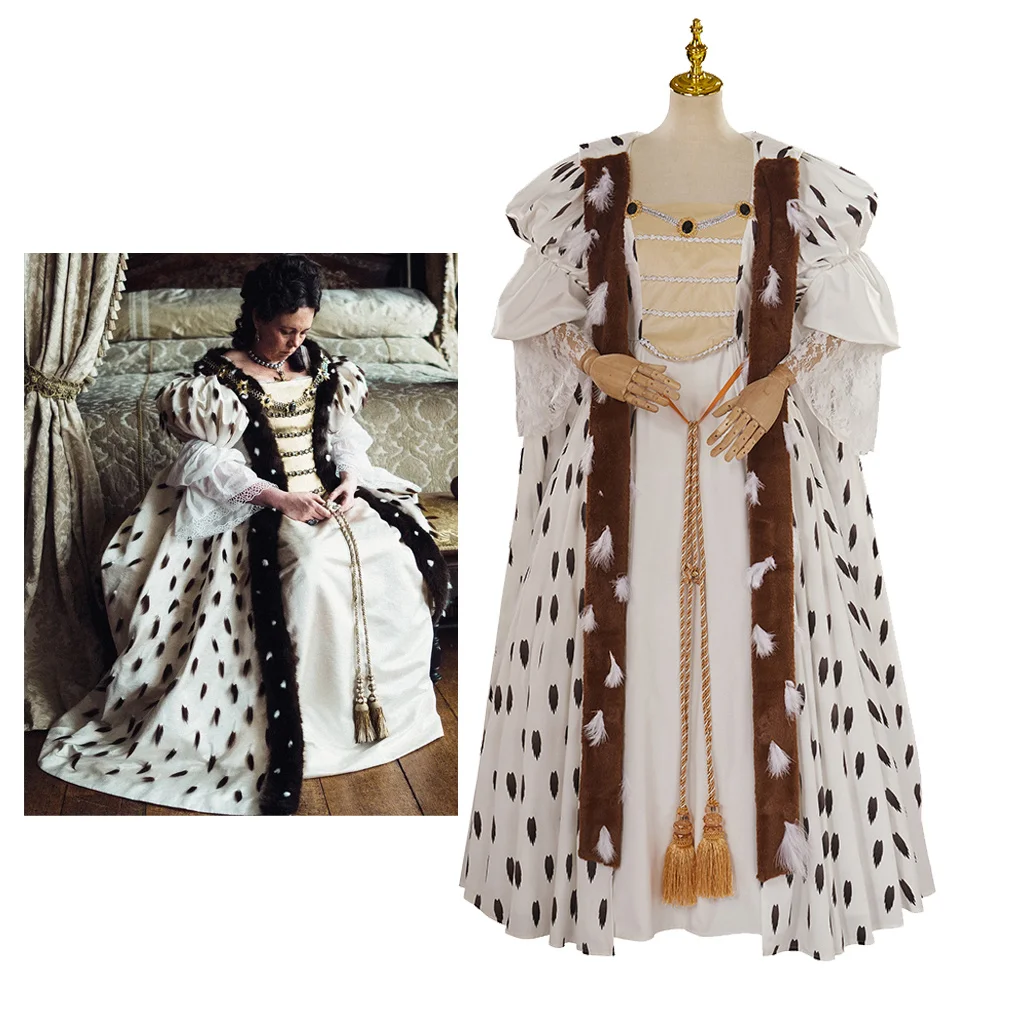 The Favorite Queen Anne Cosplay Costume Ball Gown 18th Century Queen Baroque Rococo Dress With Cape Luxurious Palace Dress