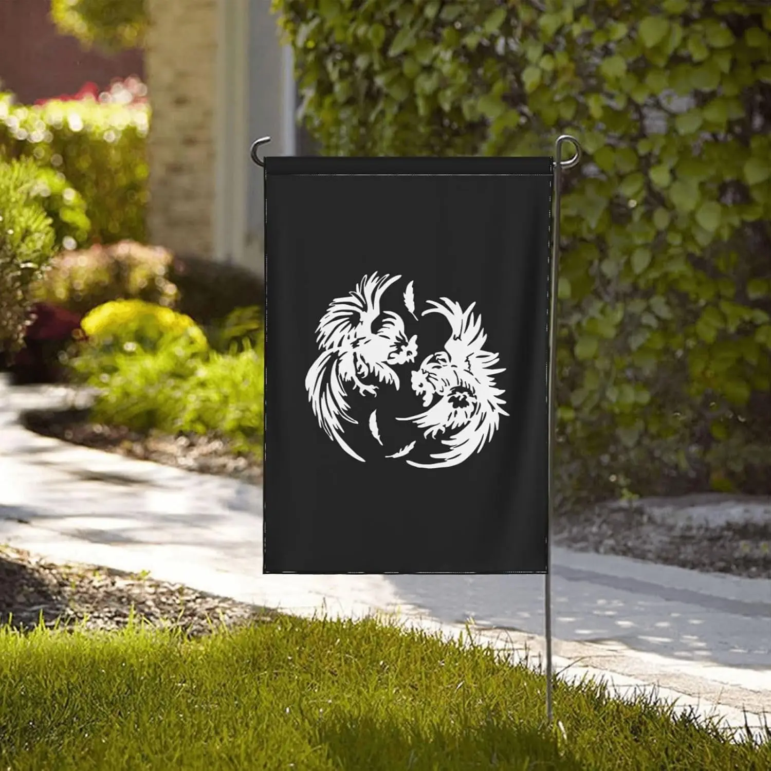 Roosters Fighting Outdoor Double-Sided Garden Flag 28x40in 12x18in. Courtyard Flag Car Flag, Parade Flag Banner AAS