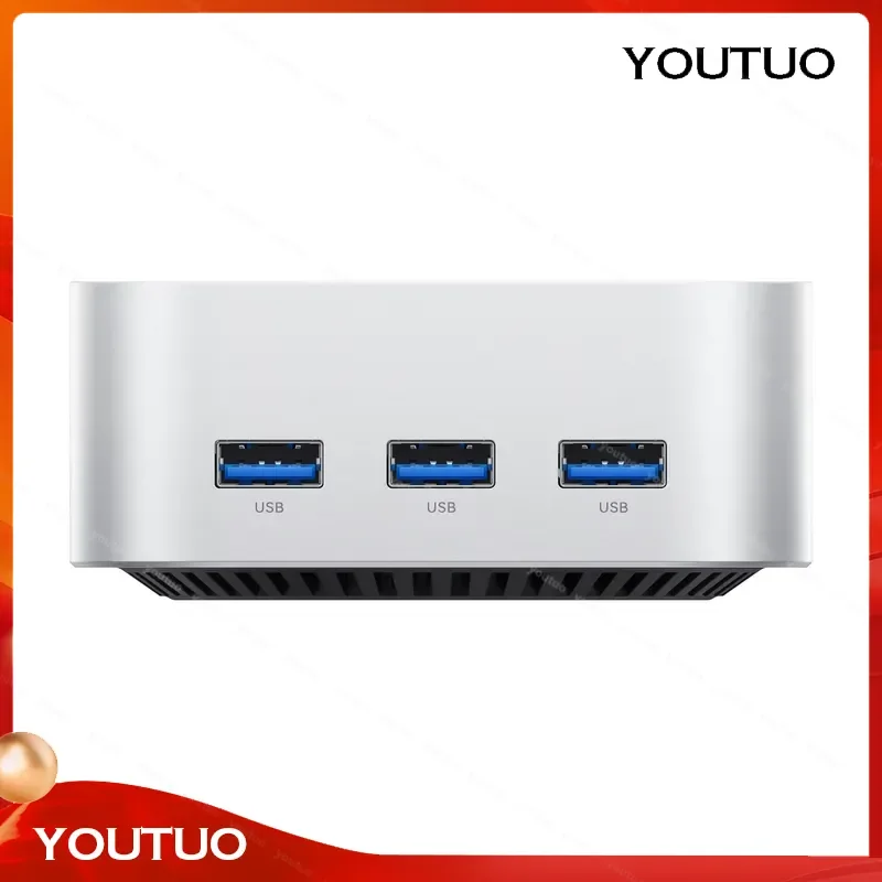 2025 N150 Mini PC 4C 4T Windows 11 3x4K Display Dual USB C 3xUSB 3.2 WIFI 6 Dual LAN DDR5 Portable for Office Home Use New US
