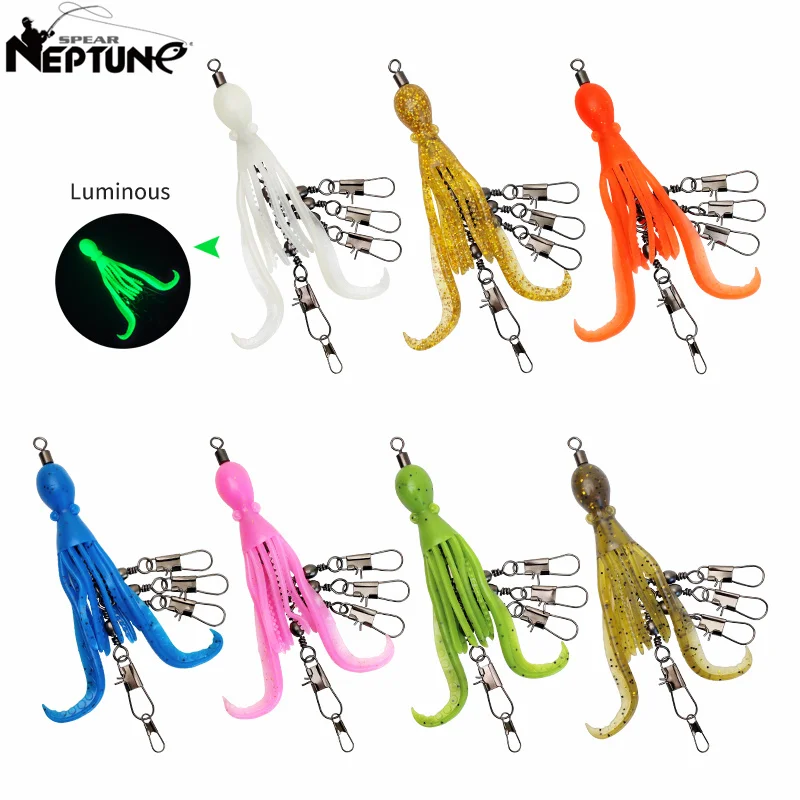 2 stücke Silikon Octopus Köder Tintenfisch Jig Locken Wirbel Angeln Lager Roll Wirbel Solide Ring Angeln Stecker Pin Zubehör