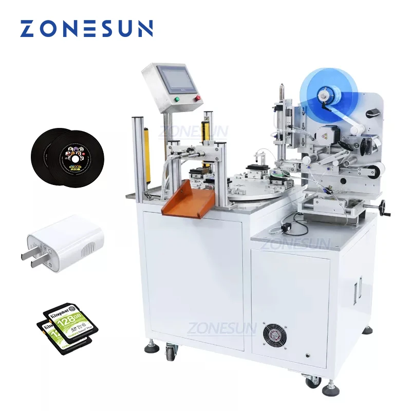 ZONESUN ZS-TB606 Semi-automated Price Packaging Labeling Sticker Machine Label Dispenser Machine Applicator Transparent Benchtop