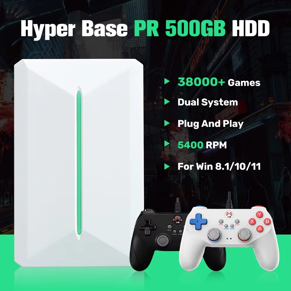 JMachen PR500G Retro Game Hard Drive For Switch/PS3/PS2/PS1/N64/WII/SNES Portable Game HDD With 38000 Games Plug&Play For Win PC - view 2