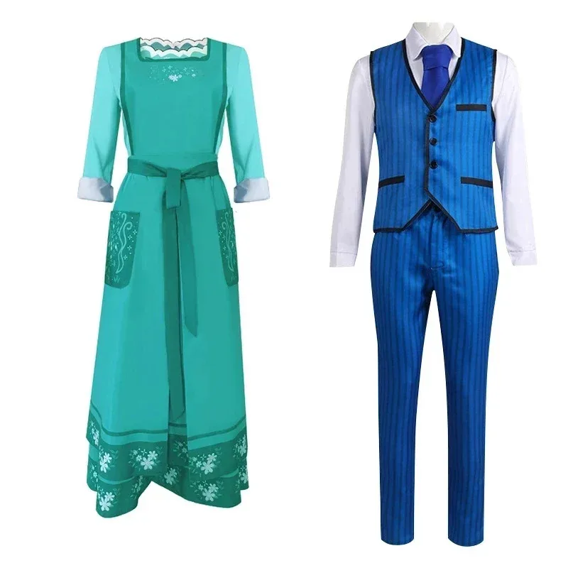 

Movie Encanto Julieta Madrigal Dress Cosplay Costume Agustin Outfits Shirt Pants Vest Suit Full Set for Halloween Costume