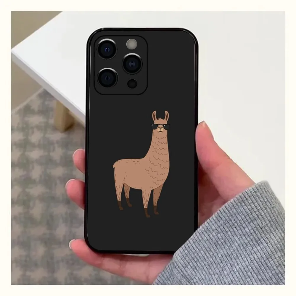 Lama Llama Alpacas Phone Case For Apple iPhone 15,14,13,12,11,Pro,X,XS,Max,XR,Plus,Mini Soft Black Cover