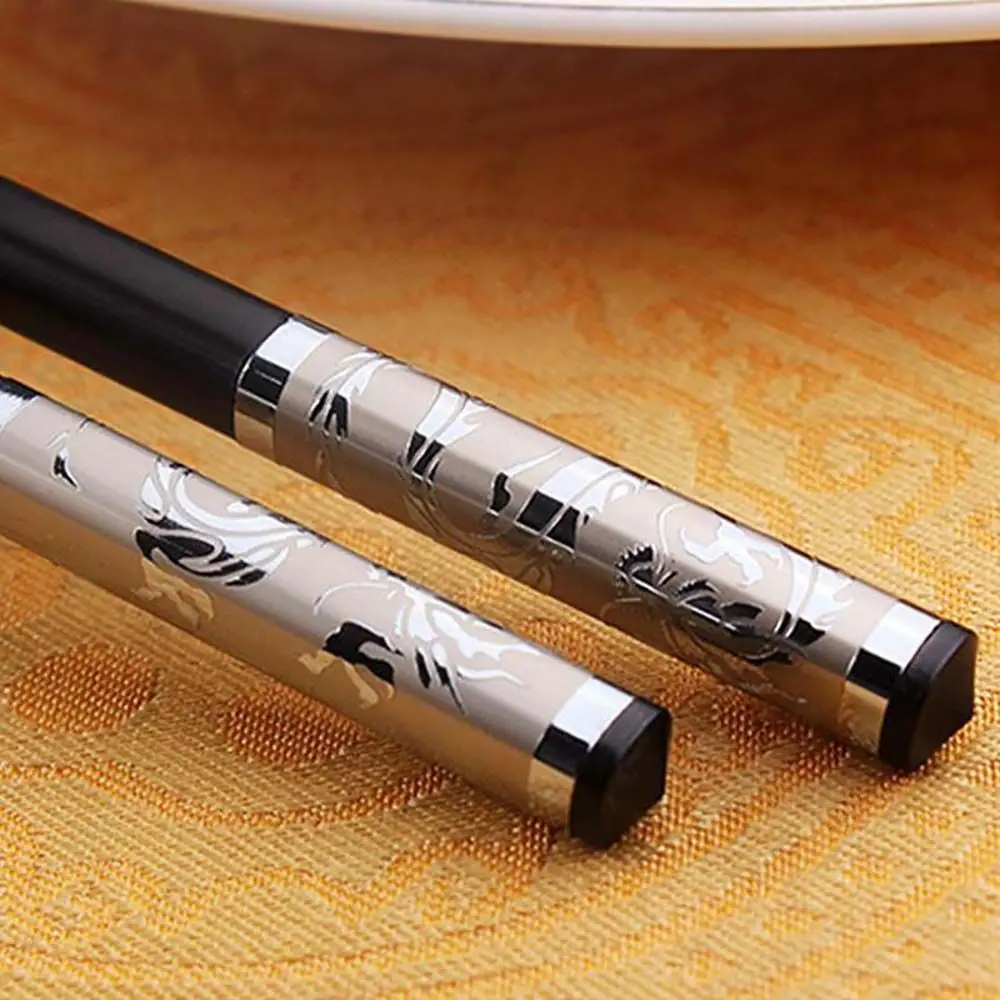 Luxury Gold Dragon Non-Slip Sushi Household Reusable Kitchenware Tableware Chopsticks Kitchen Tools