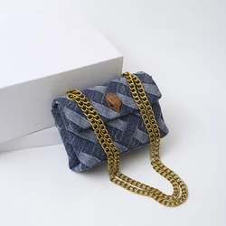 Sac à bandoulière rétro avec tête d'aigle pour femme, sac messager de style denim, sac carré à la mode, KURT GEIGER LOselonly ON Initiated Designer