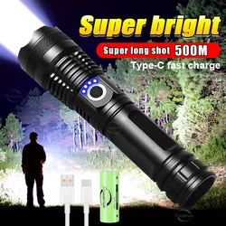 Latest Upgrade XHP50 Flashlight Waterproof Rechargeable Multi-Mode Torch Zoom Outdoor Work Light Camping Lantern