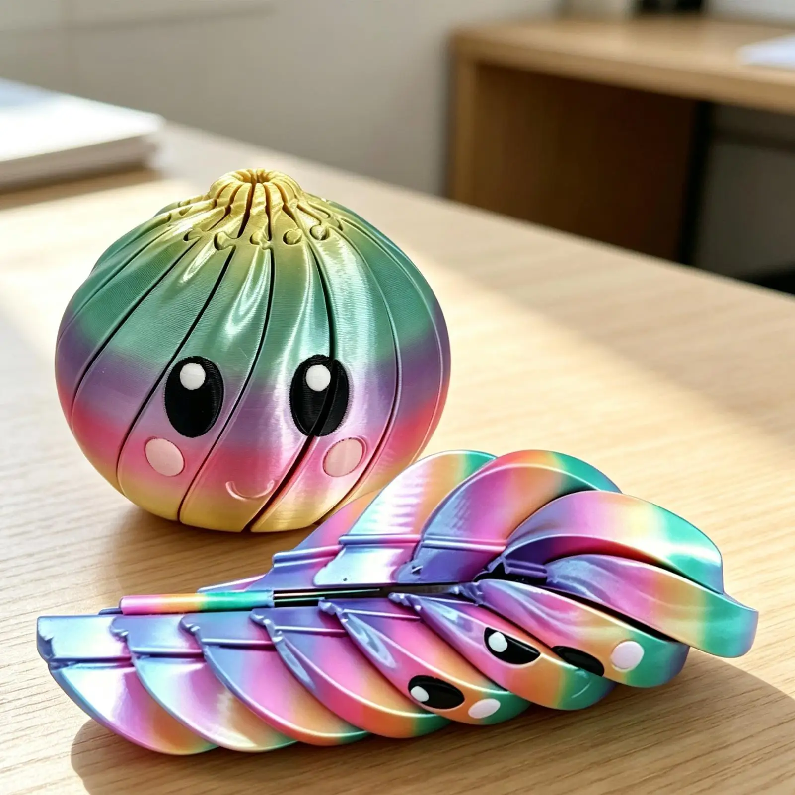 Desktop Ornament Steamed Bun 3D Printed Twisty Dumpling Decompression Toy Spiral Bun Relaxing Toys christmas Gifts For Kids