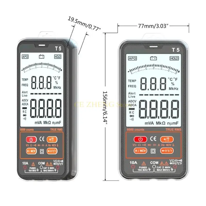 Multimetro con display digitale LCD E56B Misuratore tensione alimentazione Monitor Voltmetro Amperometro