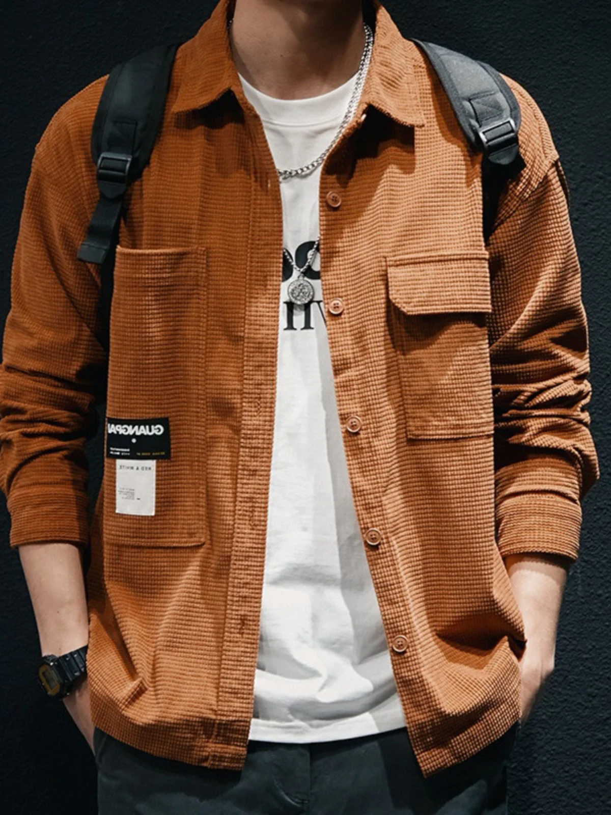 

Мужская повседневная куртка в американском стиле для весны и осени, свободного кроя, больших размеров, трендовая, брендовая, для работы и отдыха