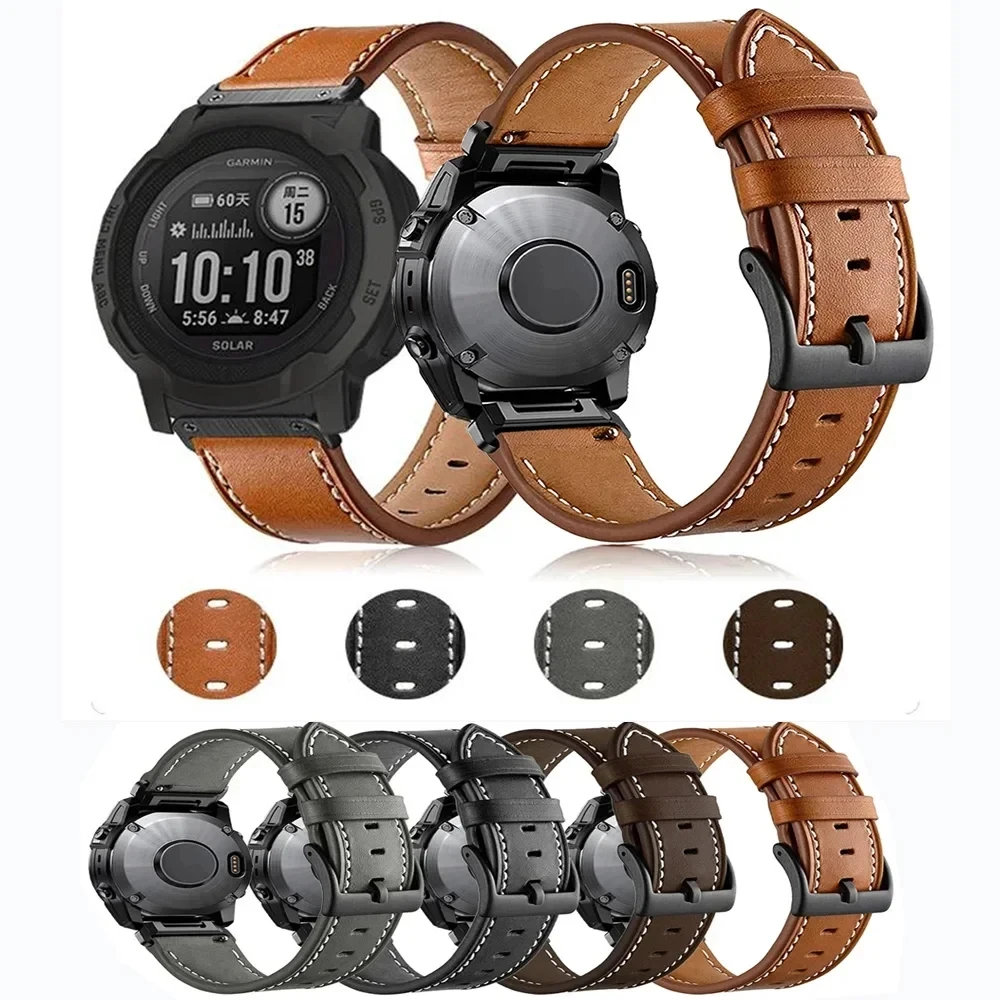 22 26mm PU Leder Quick fit Uhren armband für Garmin Instinkt 2x Solar Smart Armband Fenix7 7x6 6x5 Armband Correa