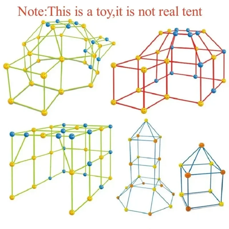 Creative Children Versatile Building Blocks Toy DIY Beaded Tent Funny Paly House Architectural Game Blocks Model Set Toy for Kid