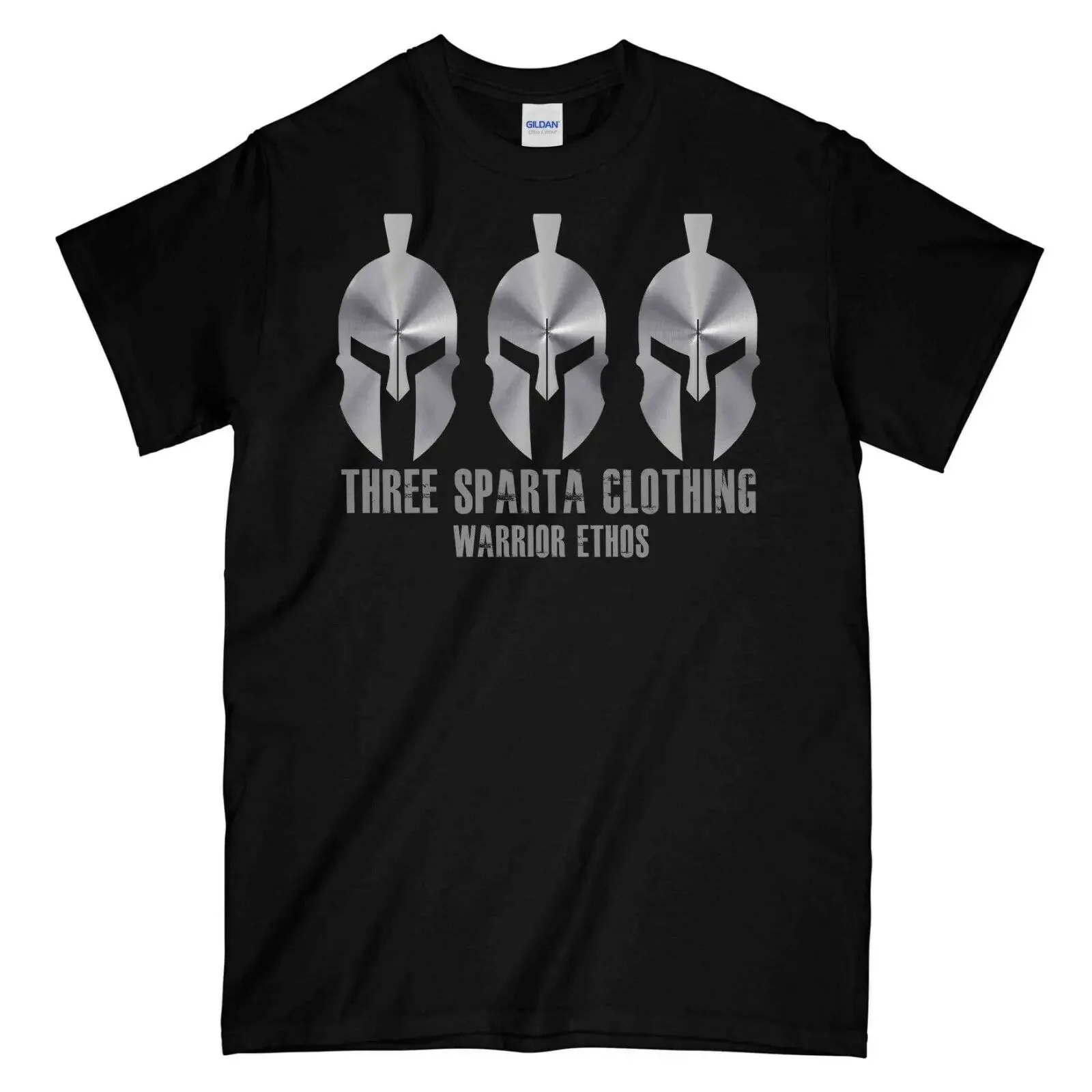 Three Sparta Warrior Ethos Military Metal Helmet Printed T-Shirt. Summer Cotton O-Neck Short Sleeve Mens T Shirt New S-3XL