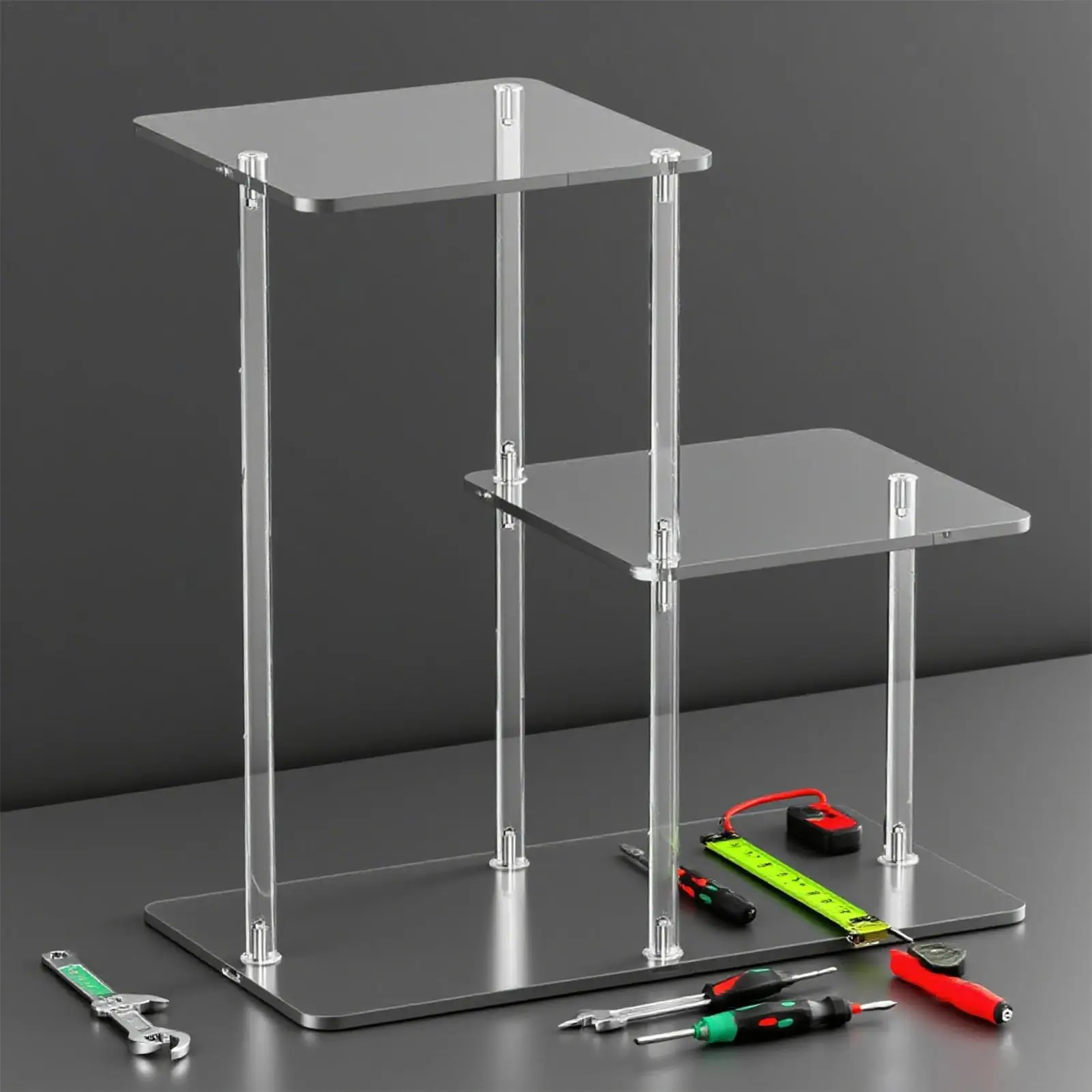 

3 Tier Clear Side Table Acrylic End Table Nightstand Transparent Furniture for Entryway Study Room Hallway Living Room Bedroom