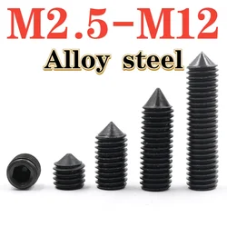 Black Grade 12.9 Alloy Steel Hexagonal Cone Head Bolt M2.5 M3 M4 M5 M6 M8 M10 M12 Cone Head Cyclic Head Fitting Screw