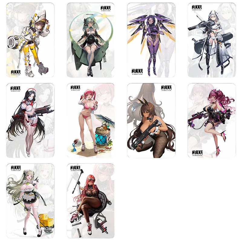 10Pcs/Set ACG NIKKE The Goddess of Victory Card Sticker Alice Biscuit Dorothy Anime Game Characters DIY Crystal Card Surface Toy