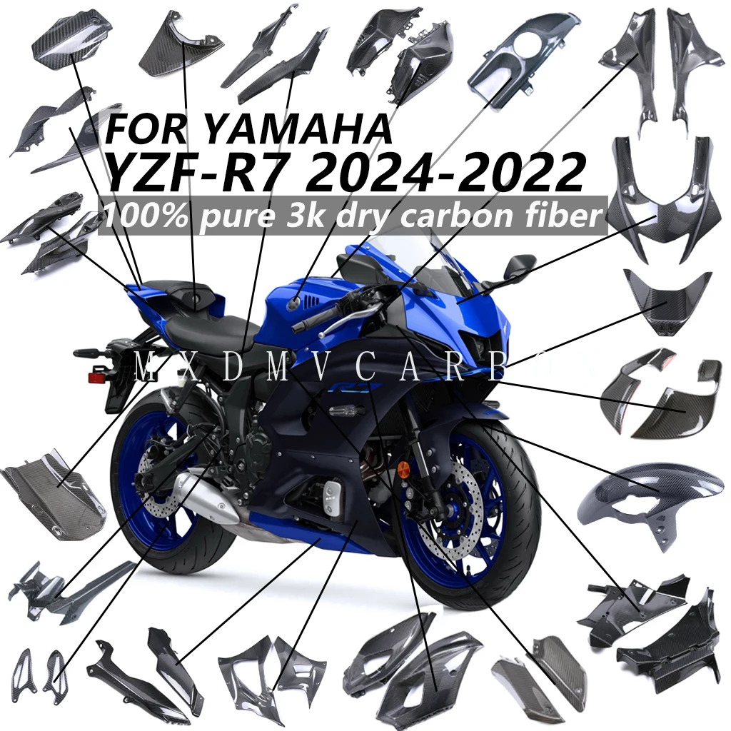 

For YAMAHA YZF-R7 r7 2025 2024 2023 2022 100% 3K Dry Carbon Fiber Fairings Kits Guard Cowl Protection Motorcycle Accessories