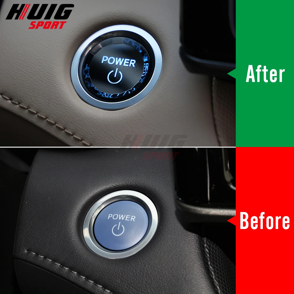 For Toyota Highlander Kluger XU70 2021 2022 Car Styling One-button Auto Start Crystal Button Cover Ignition Frame Car Styling