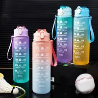 900ML Sports Water Bottle with Time Marker Leak-proof Cup Motivational Portable Water bottle for Outdoor Sport Fitness BPA Free