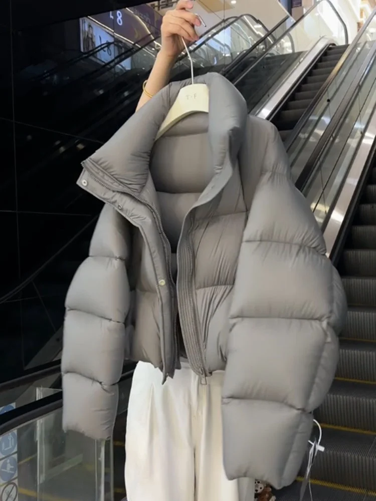 Sli ort ey Women's down Jaet Winter 2025 New Faion Cact Size Bread Coat Thi Outerwear Commute Sle Polyeste...