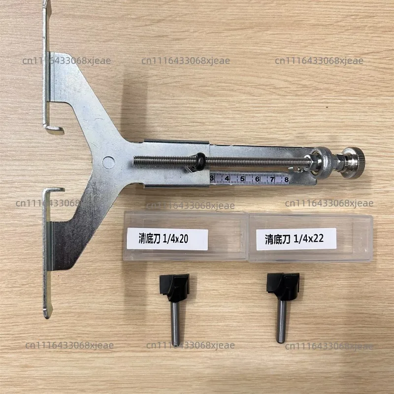 Adjustable guide ruler for graduated trimmers, general purpose for slots, hinges and lock mortise
