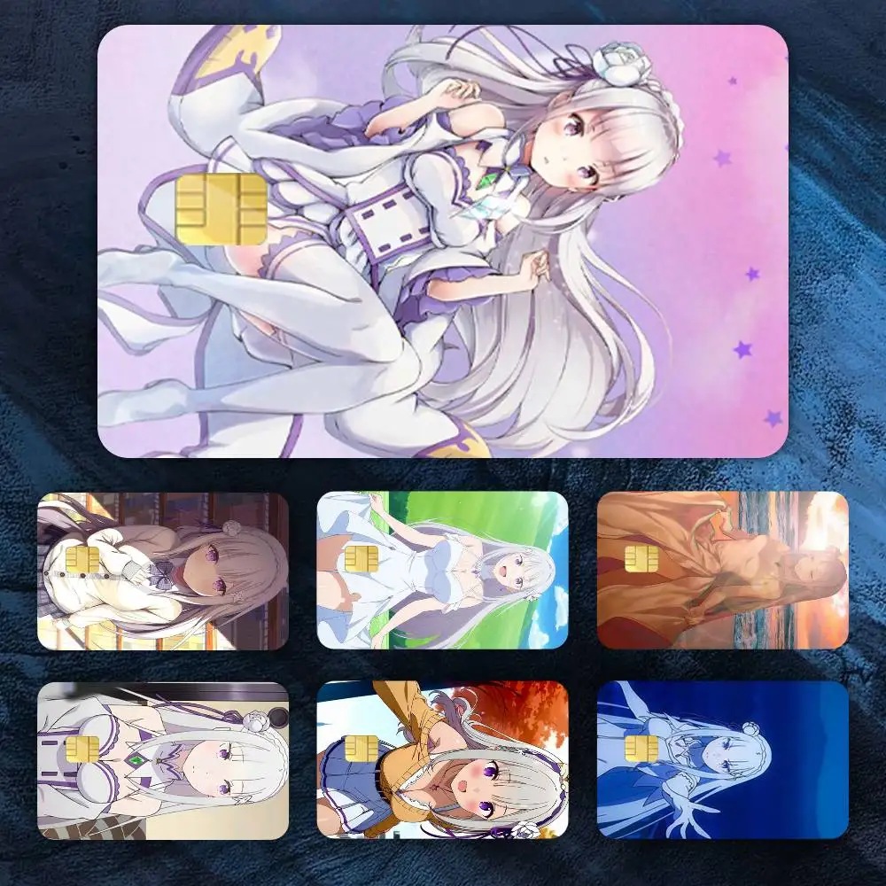 

Anime ReZero Emilia Waifu Credit Card HD Stickers Easy to replace, change card style anytime as you like
