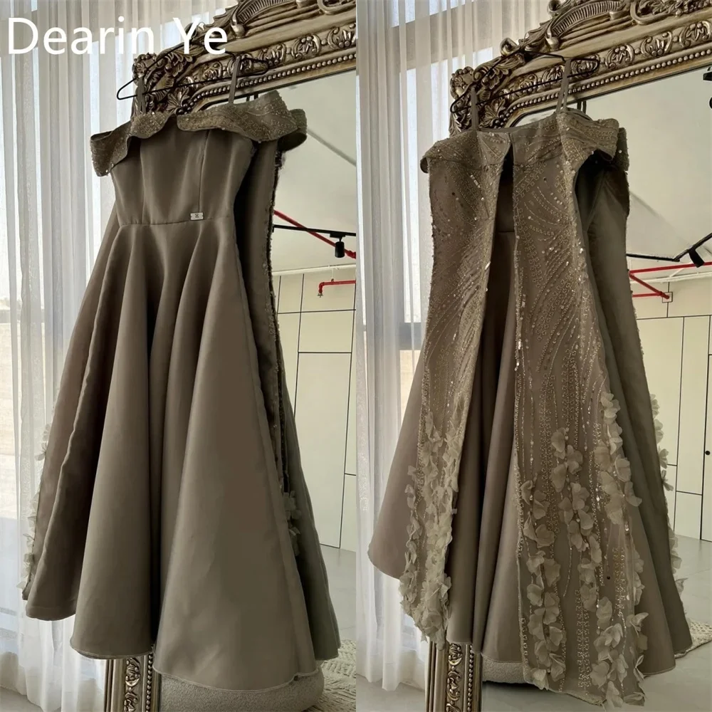 

Customized Evening Dress Dearin Shoulder Girdle A-line Ankle Length Skirts Stole Bespoke Occasion Dresses Formal Saudi Arabia Pr