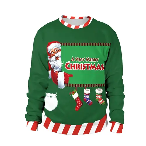 Men Women Llama Ugly Christmas Sweatshirt 3D Funny Print New Year Eve Xmas Sweater Couples Pullover Holiday Party Jumper Tops - Image 18