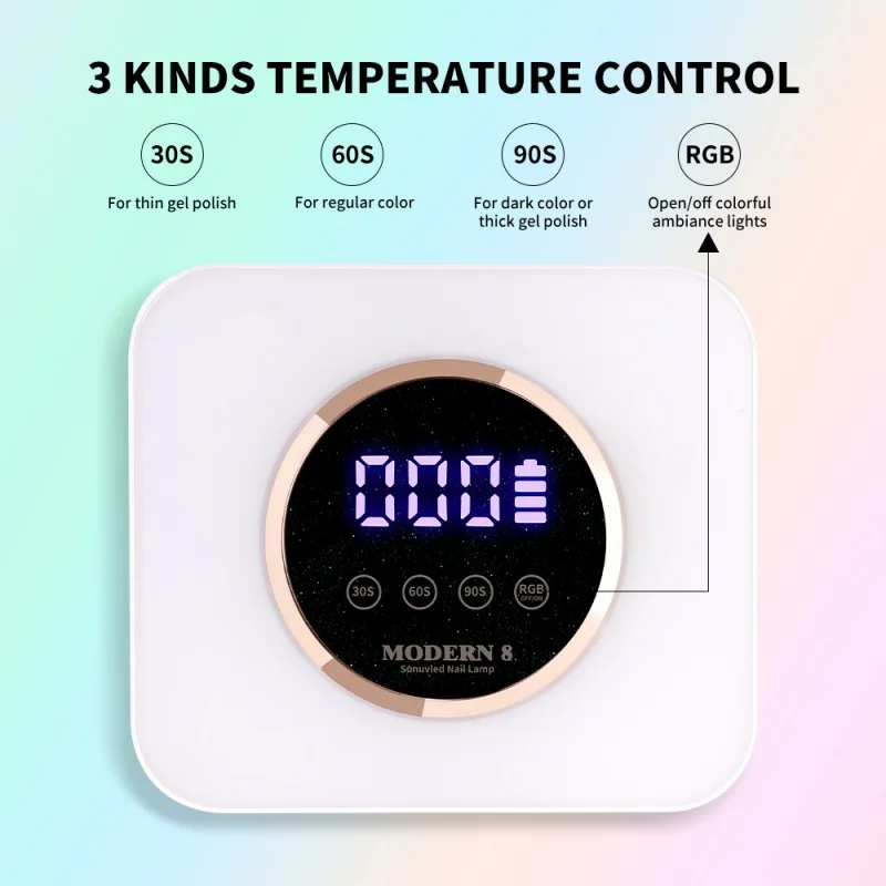 Upgrade 36 LEDs Professionele oplaadbare UV LED-nagellamp Draadloos UV-licht voor gelnagel met 3 timerinstellingen voor salongebruik