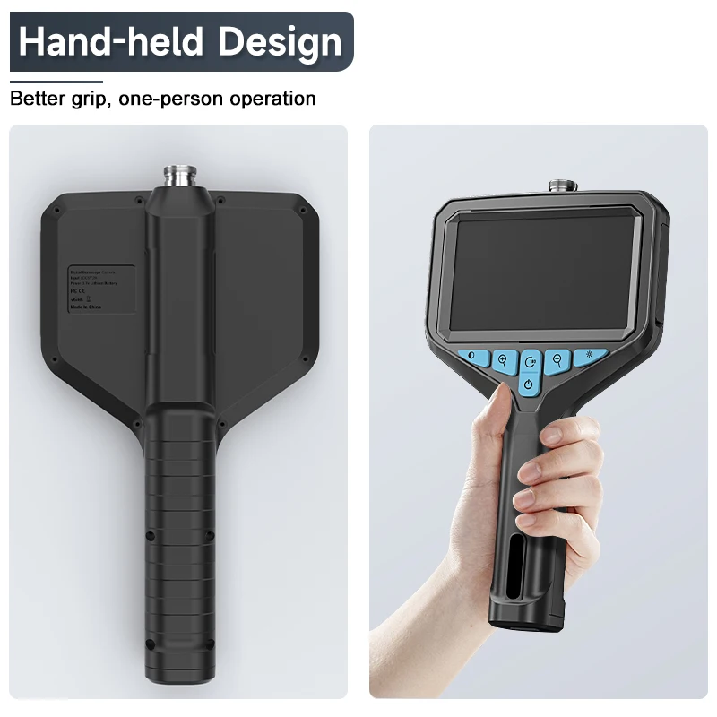 Industrial Endoscope Camera 4 3 Inch IPS Screen 1M 30M HD1080P 8MM Car Pipe Inspection Borescope 8LEDs Removable 2600mAh Battery